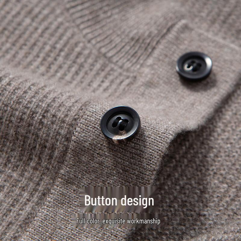 Hodo Men's Cashmere Blend Henry Collar Pullover Sweater