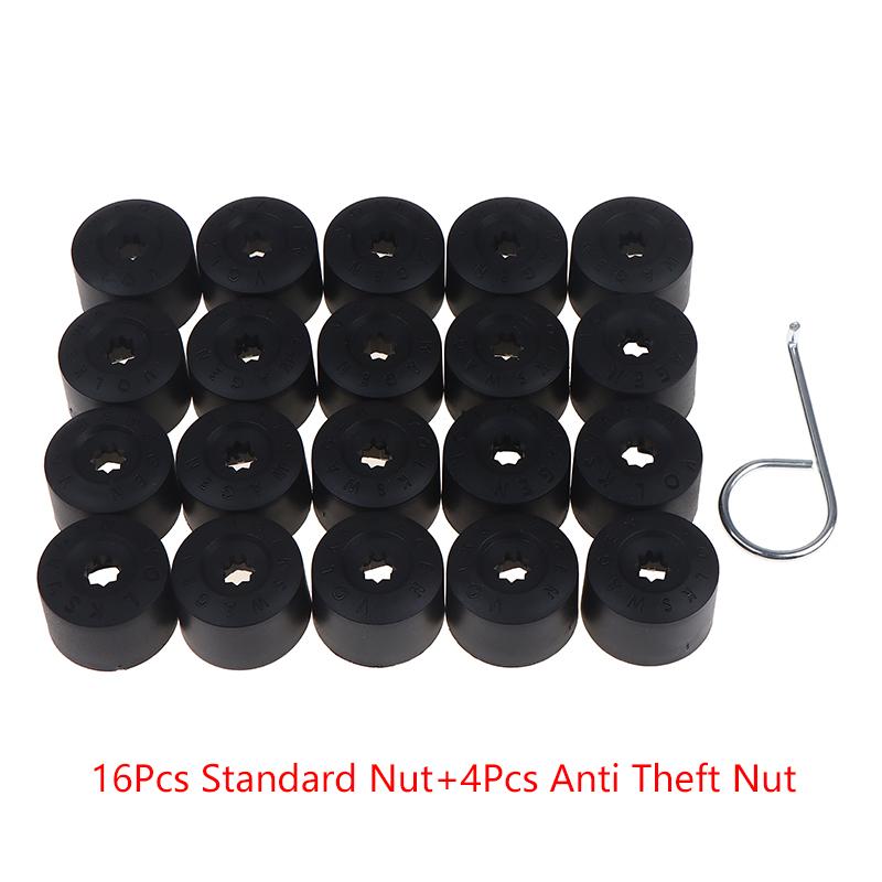 20Pcs Universal Car Wheel Hub Covers 17Mm Universal Wheel Lug Nut Cover Tire Nut Dust Cover Dust Proof Protector Car Accessories