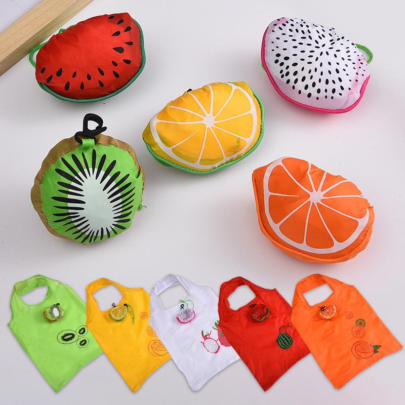 Lovely Foldable Reusable Shopping Bag Green Grocery Bags Tote Handbag Convenient Portable Large Capacity Fruits Storage Bag