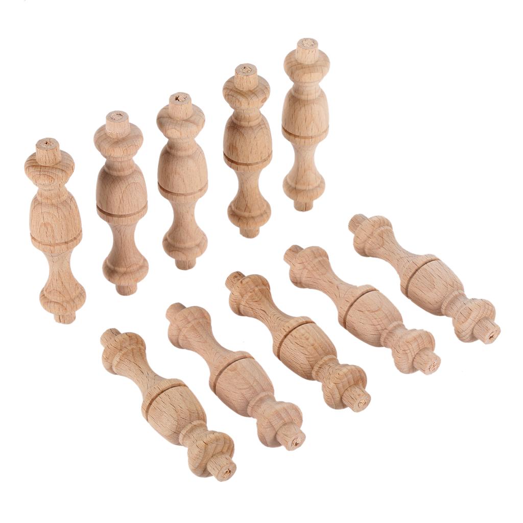 10ks Nenabarvené Nedokončené Dřevěná Řemesla Sloupky Mostu Dřevěný Plot Korálky Soustruh Malá Aplikace Vintage Domov Svatba Dekor