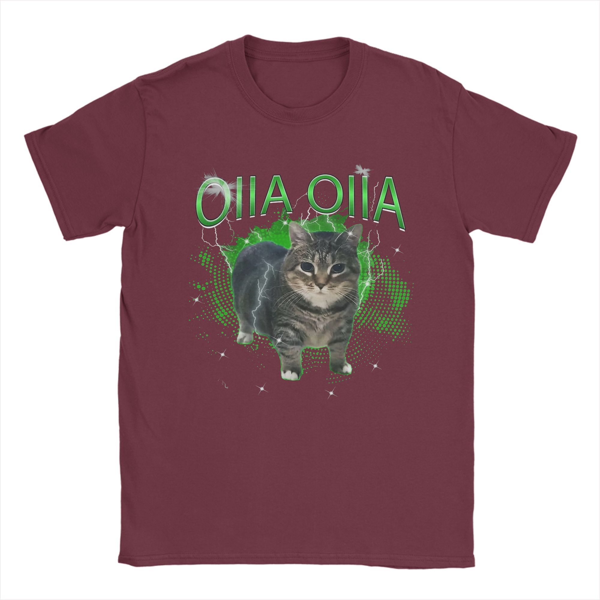 

Spinning Cat OIIA OIIA Electric Meme Cat OIIAA T Shirts for Men Pure Cotton T-Shirts O Neck Tees Short Sleeve Tops Birthday Gift XXXXXL бордовый