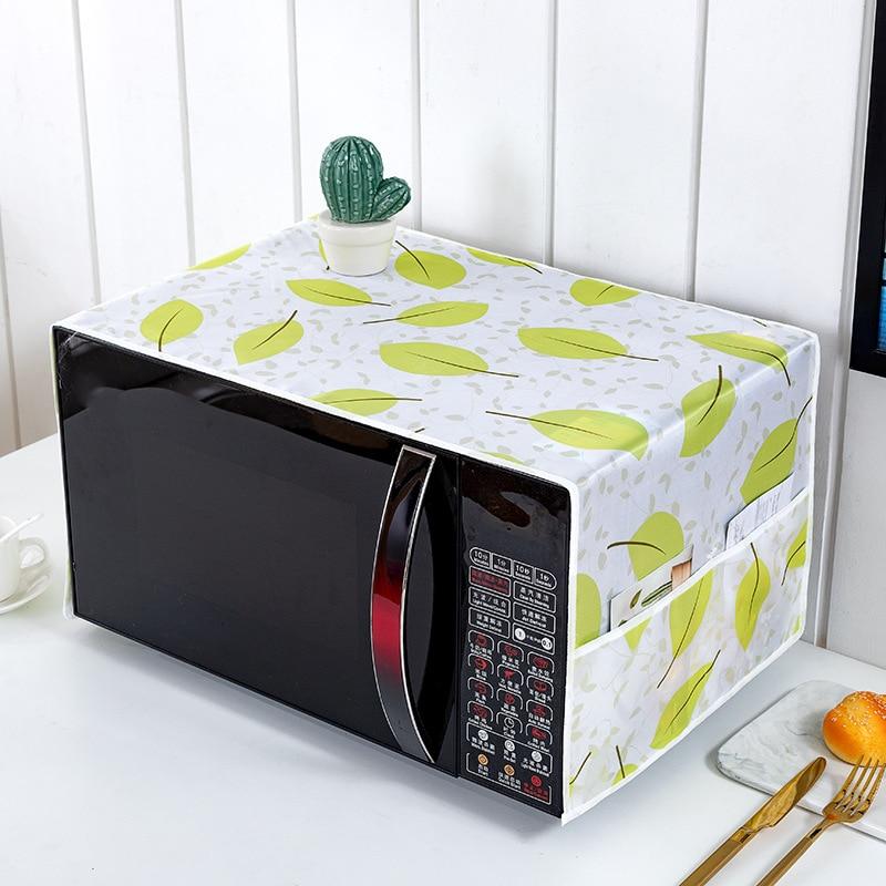 Cloth Pocket Microwave Dust Cover Cartoon Butterfly Tree Leaf Printed Microwave Dust Cover Water Proof Oven Cover Towels Dustproof