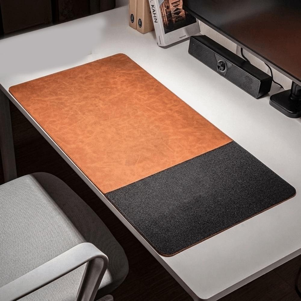 Anti-wear Portable Retro Mousepad Large PVC Leather Mouse Pad Double-sided Non-slip Esports Table Mat Desktop