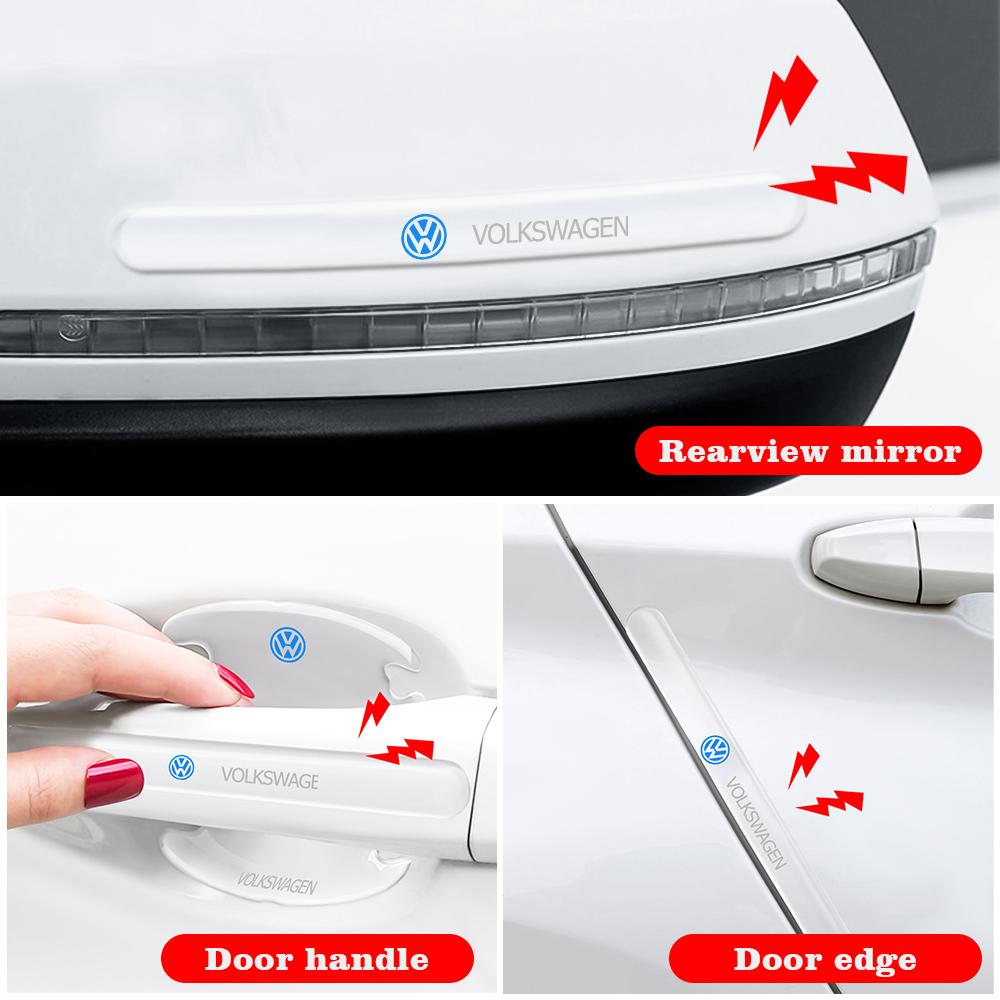 New Car Door Bowl Handle Protector Stickers Transparent Anti-scratch Film For VW Polo Jetta Passat Golf Tiguan Touran Beetle Hp9