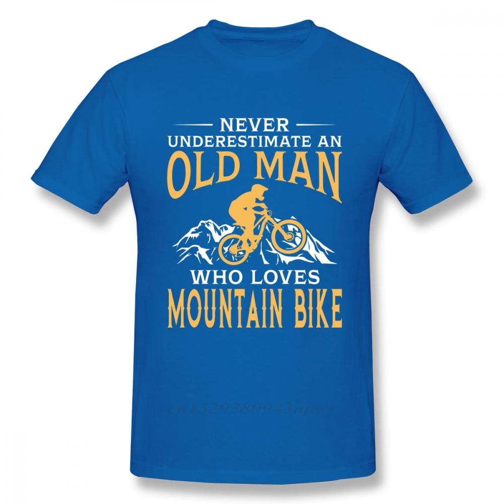 Never Underestimate An Old Man With A Mountain Bike T Shirt Boy Pure Cotton Short Sleeve MTB Tees Guys Punk Designer Streetwear