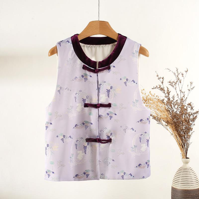 

2025 early spring high-end temperament vest women s print versatile sleeveless vest top XXXL [Recommended 138-75kg] зелёный