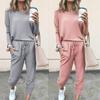 Spring and Autumn New Women's Loose Solid Color Long-sleeved Casual Suit Comfortable Sportswear