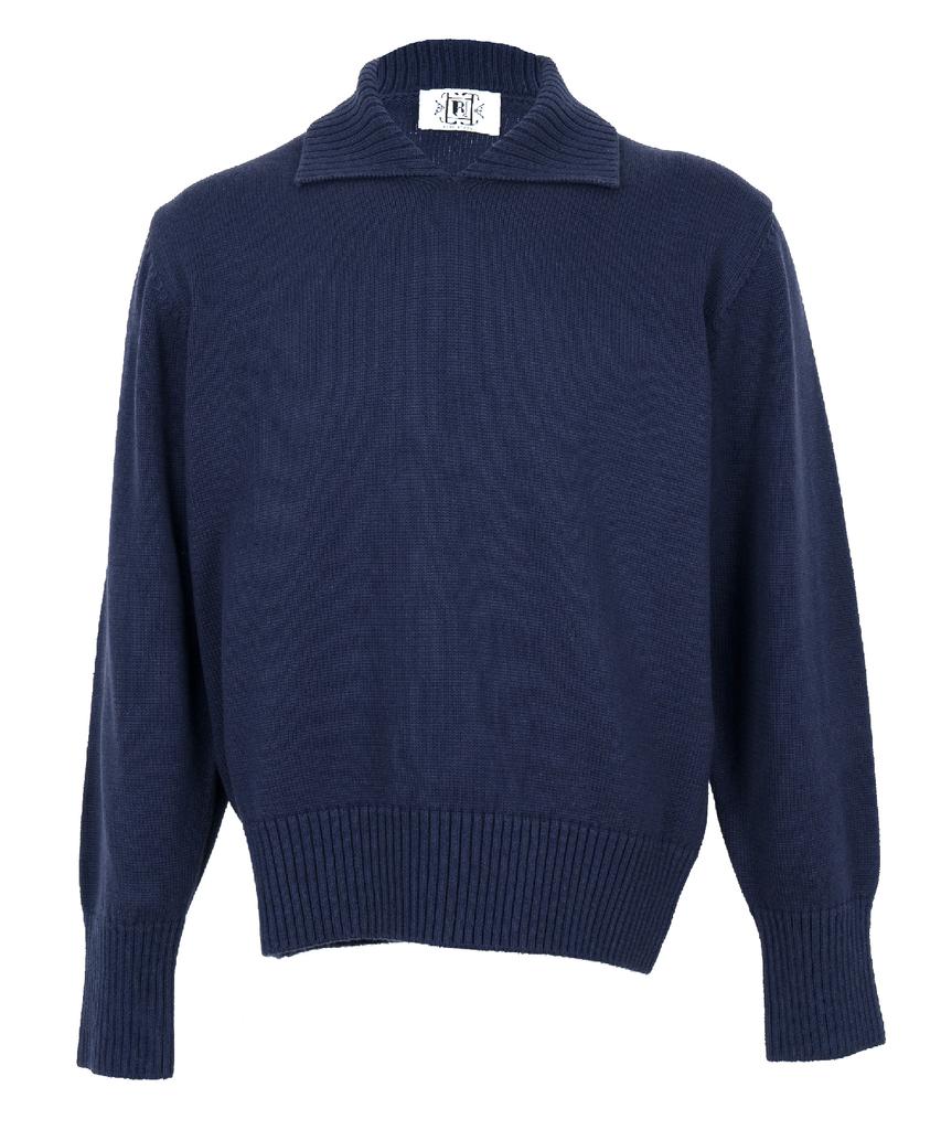 FRUI Non-Button Collar Knitwear_Navy