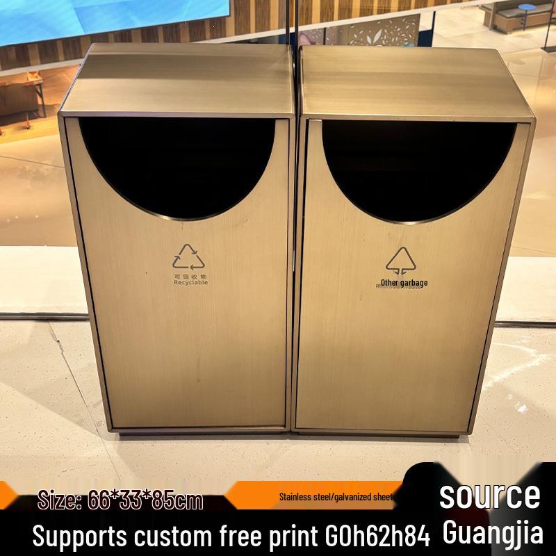 Large Stainless Steel Outdoor Sorting Trash Can for Parks and Commercial Spaces