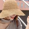 Fashion Woven Straw Hat Wide Brim Foldable Summer Sun Hat UV Protection Breathable Beach Hat for Outdoor Travel Trendy Look