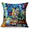 Mediterranean Beautiful Italy Venice City Scenery Oil Painting Style Sofa Decoration Pillow Case Ocean Landscape Cushion Cover