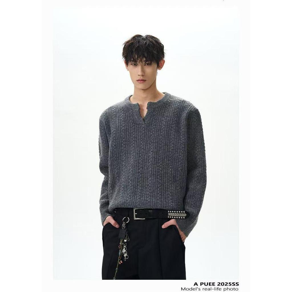 Autumn/Winter Unisex Retro Cable Knit Loose Sweater