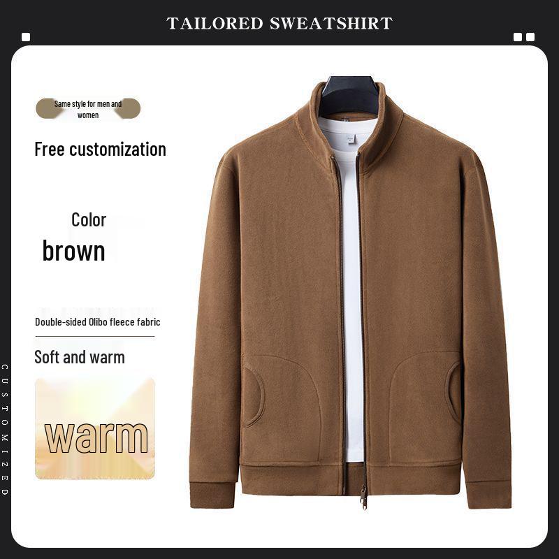 Customizable Logo Heavyweight Fleece Hooded Sweatshirt - Thickened Double-Sided Autumn/Winter Cardigan