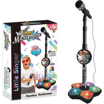 Kids Microphone and Stand, Kids Karaoke Machine for Girls Boys, Party Sing Musical Toy with Flashing Lights, Children's Microphone