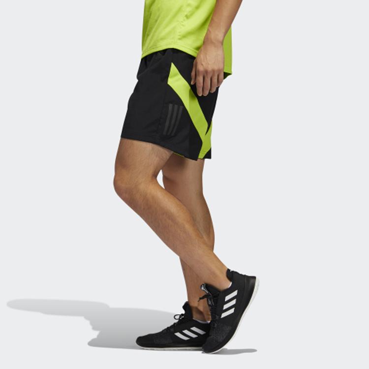 Adidas Own The Run Shorts Men Bottoms Black Green FL6956