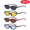 Small Oval 6 Piece/4 Piece Sunglasses Women Brand Design Simple Frame Glasses Sets Fashion Retro Sunglasses Unisex UV400