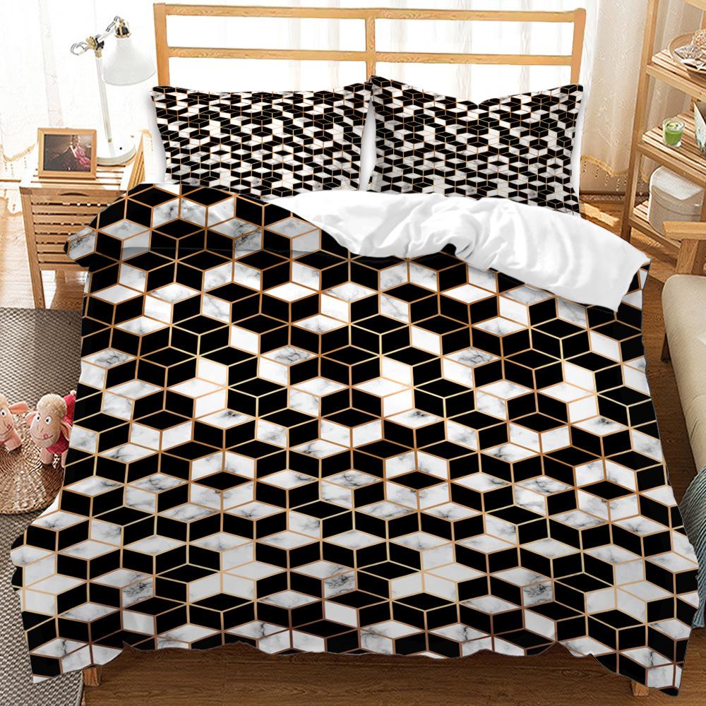 

Комплект постельного белья в скандинавском стиле, текстурный, трехпредметный, с 3D цифровой печатью, четырехпредметный набор 135 * 200 (two-piece set) 90g