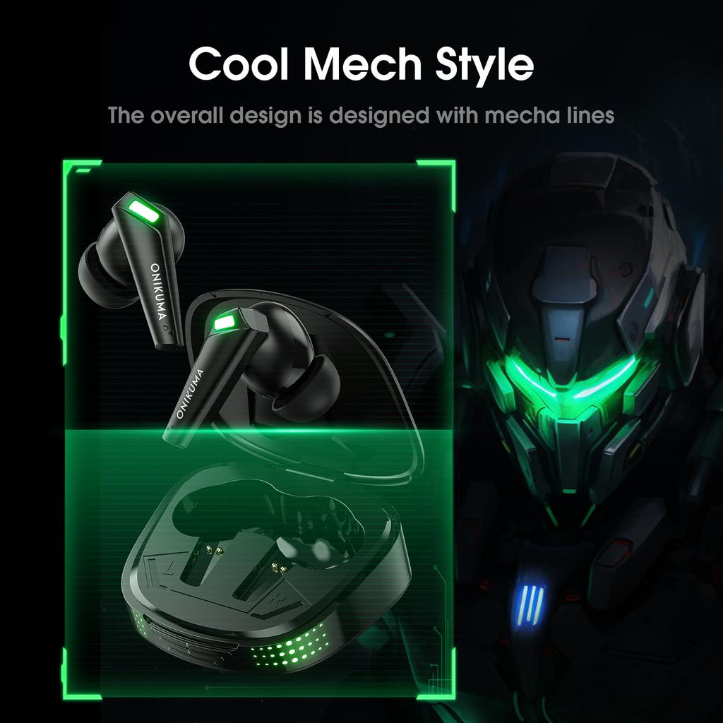 ONIKUMA T308 TWS ყურში ჩასადები Bluetooth ყურსასმენი სტერეო მუსიკისთვის, თამაშისთვის, უსადენო ყურსასმენი