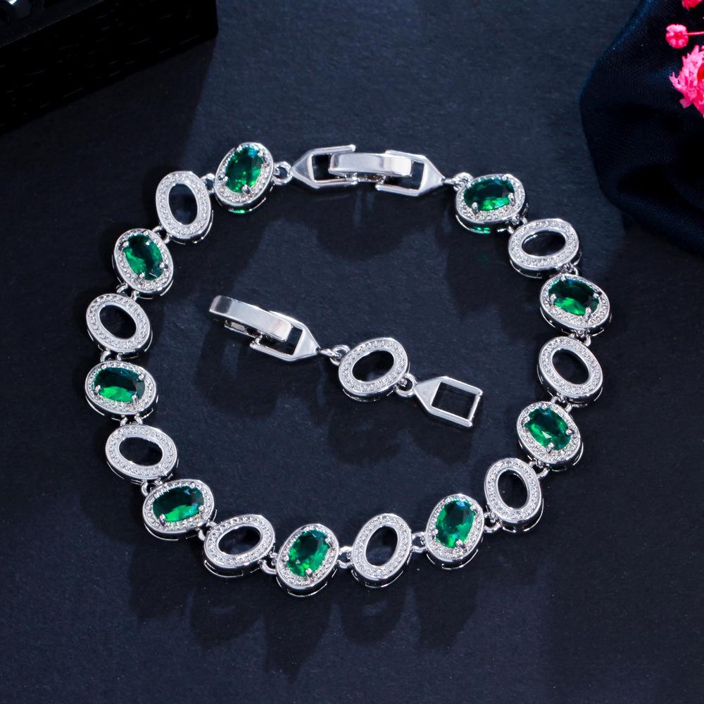 Popular Jewelry Accessories Color Zircon Jewelry Bracelet Brass Electroplated Platinum Jewelry