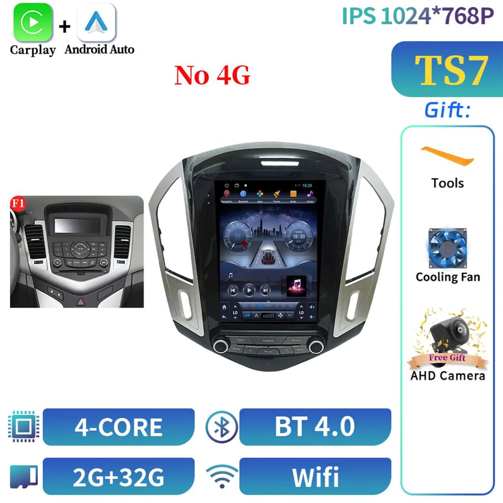 9.7inch Android 14 For Chevrolet Cruze 2013-2016 Radio Stereo Multimedia GPS Navigation Multimedia Car Android Carplay Screen GP