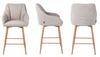 GUSTO half bar stool, gray fabric