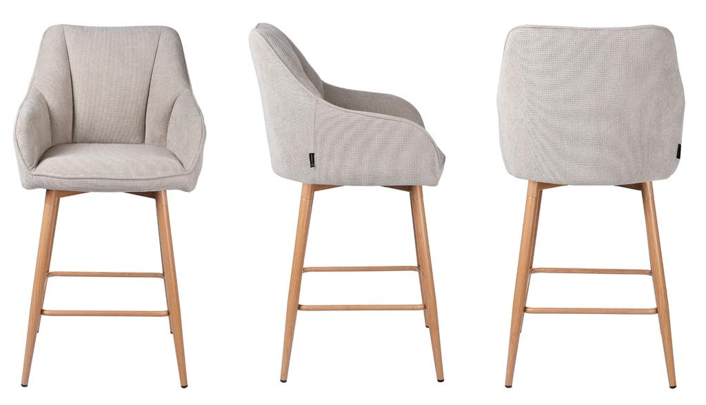 GUSTO half bar stool, gray fabric