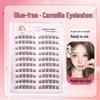 Ten Rows No-Glue Self-Adhesive Eyelash Book - Super Sticky, Pure Desire Style with Sunflower and Lazy Camellia Designs