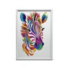 Plakat Tęczowa Zebra Plakat Tęczowa Zebra, 50X70 Cm, Rama Drewniana Jasny Dąb, Papier Matowy 230 Gsm
