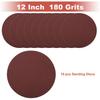 12 Inch Sanding Discs Round Hook and Loop Sandpaper 180 Grits - 10 PCS