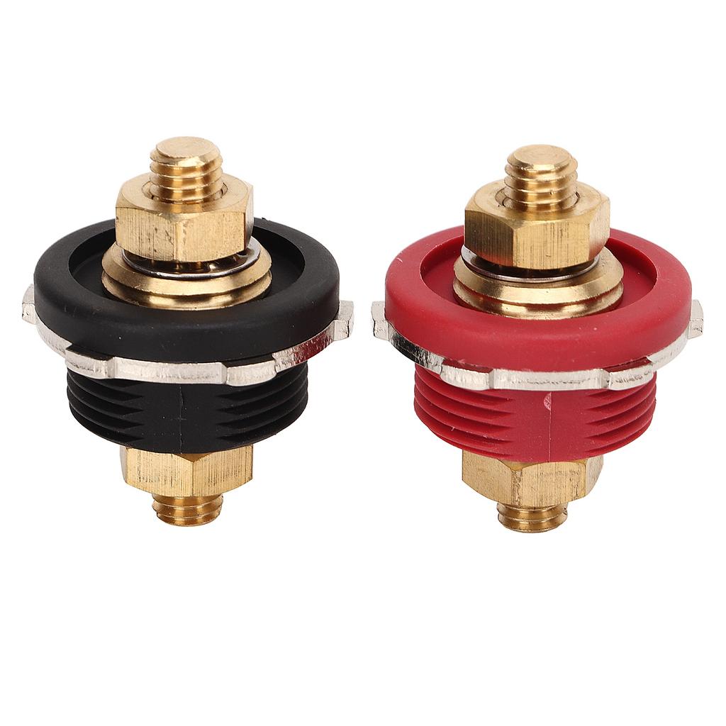 2PCS 3 8in Thru Panel Battery Terminal 250A Black Red Universal Battery Connector for RV Boat