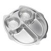 Stainless Steel Snack Plate Toddlers Divided Silver 1pc