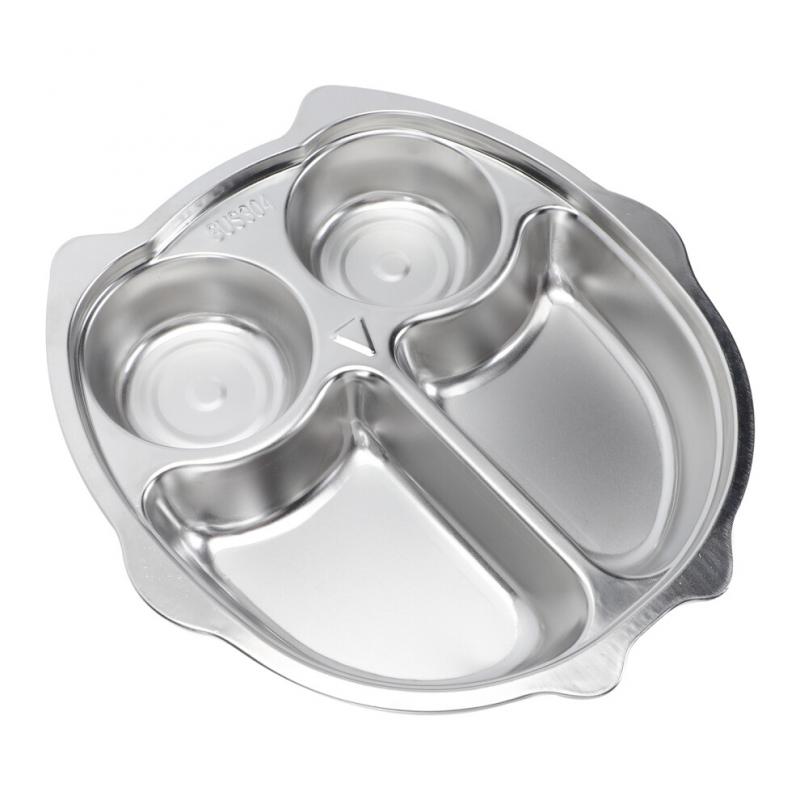 Stainless Steel Snack Plate Toddlers Divided Silver 1pc