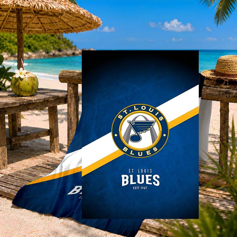 Blues Louis Crest Beach Towel Microfiber Beach Towel, Lightweight and Quick-Dry, for Summer Travel, Swimming Pool Fan Birthday Gift