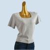 From Cupboard Cut the Tag Off Square Collar Top Women's Spring Summer Soft Glutinous Breathable Slim Fit Short Sleeve Inner Wear Bottoming Knitted Top