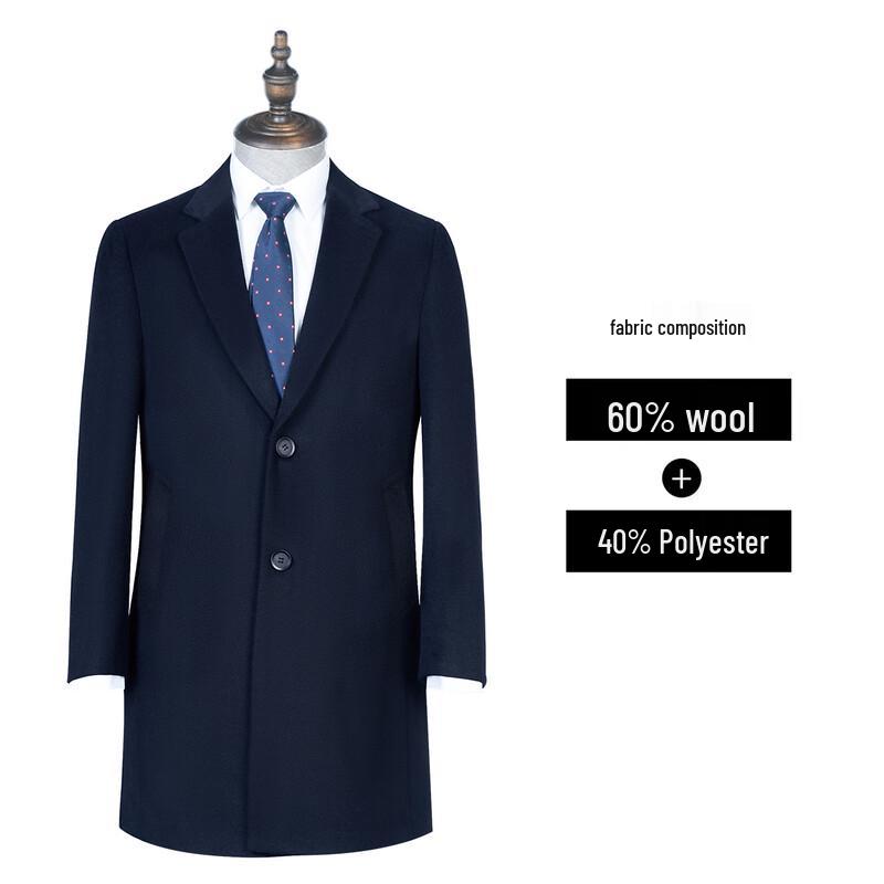 Luomeng Men's Business Wool Blend Overcoat