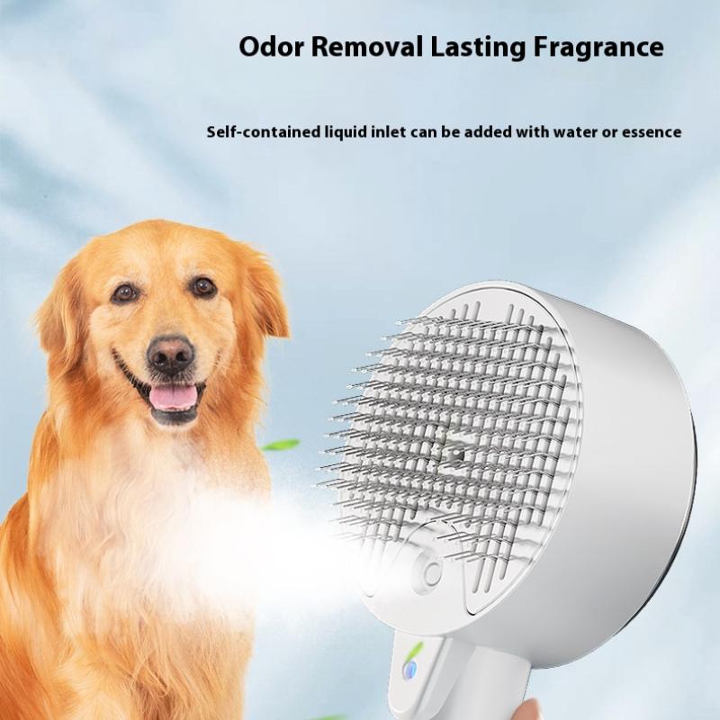 3-in-1 pet spray massage comb, one button cat and dog hair removal comb, UV antibacterial pet mite removal and hair removal tool