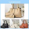 Stylish New Crocodile Pattern Women's Bag Set Versatile Handbag Shoulder Crossbody Tote In Elegant Black And Cream Colors