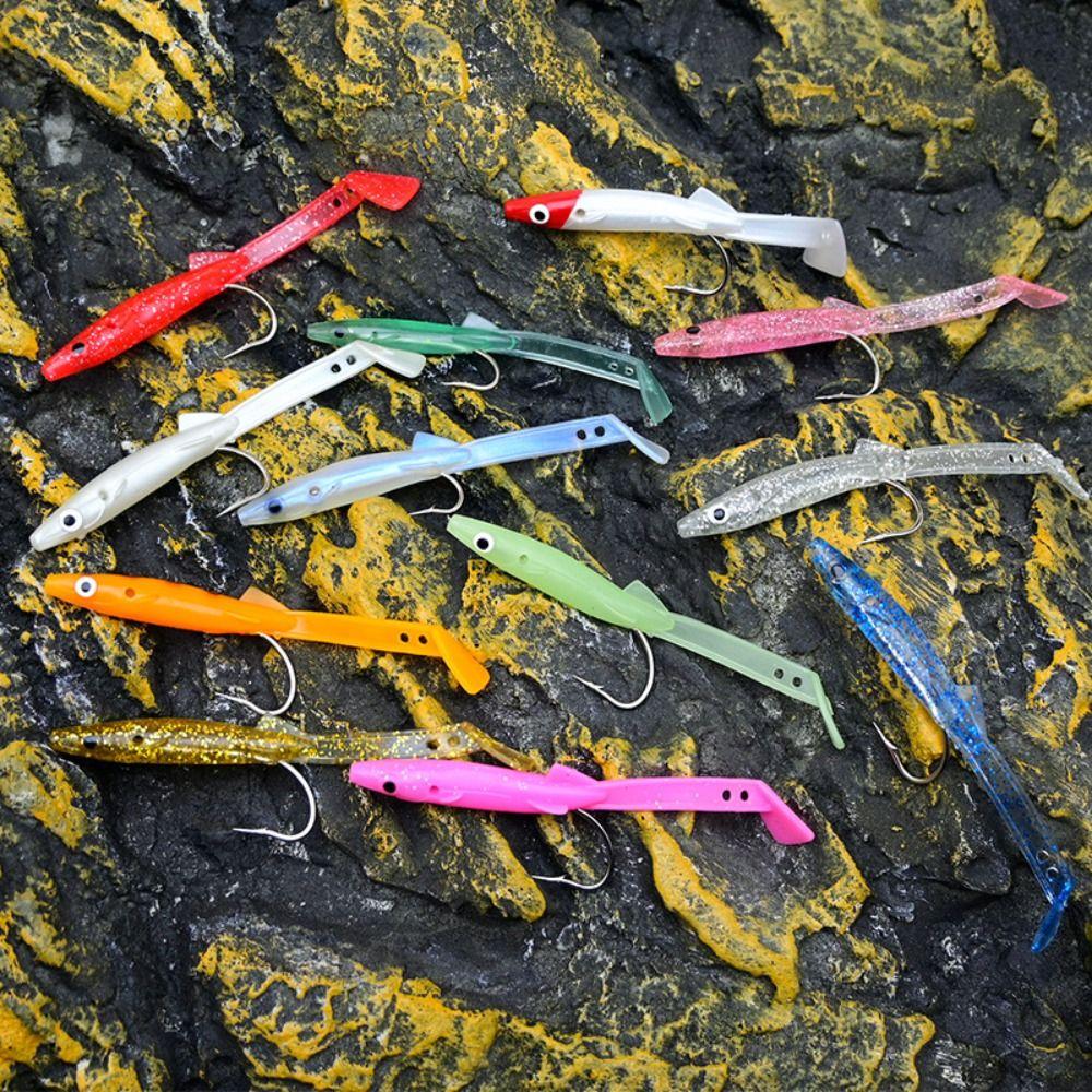 12pcs Soft Fishing Lures Mixed Color Artificial Bait Sports Silicone Bait Shad Fishing