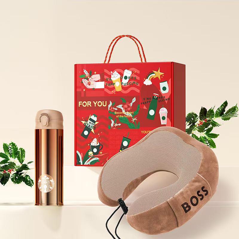 Starbucks Classic Insulated Mug & U-Shaped Pillow Gift Set