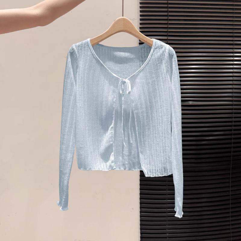 Women's Lazy Style Lace-Up Sun Protection Cardigan - 2026 Summer Loose Fit Short Outerwear