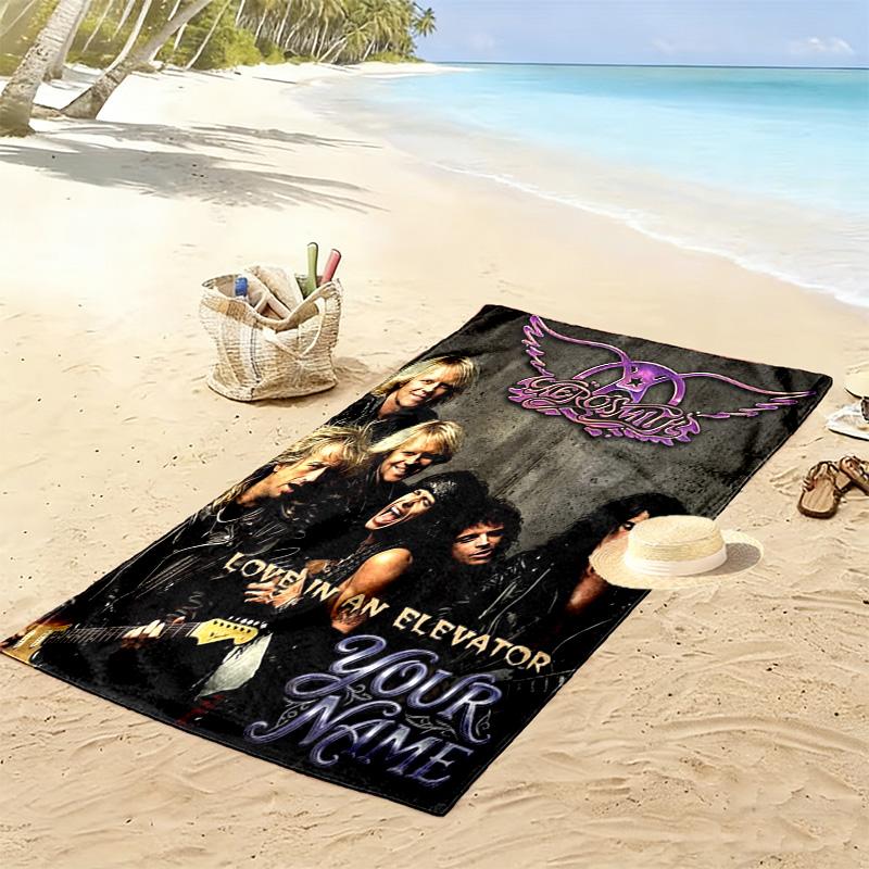 Name Custom Aerosmith Print Beach Towel, Large Soft Quick Dry Towel for Beach Camping Swimming