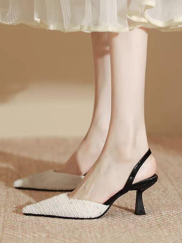 Pointed Toe Comfortable Sexy Non-slip Party High Heel Sandals Summer Closed-toe Casual Women s Sandals 35