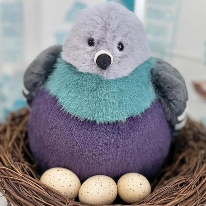 Peluche Piccione Grasso da 23 cm Bambola Uccello Soffice Cartone Animato Bambola Regalo di Natale Bambola Compagna per Animali Domestici Ornamenti Regalo per Bambina di Natale Compleanno