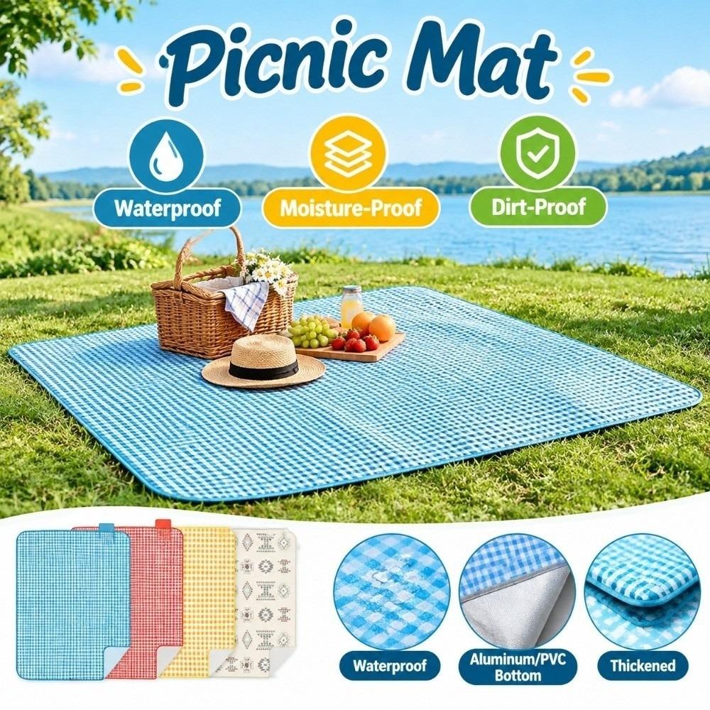 Moisture-Proof Camping Mat Aluminum/PVC Bottom Outdoor Ground Mat Picnic Mat Lawn