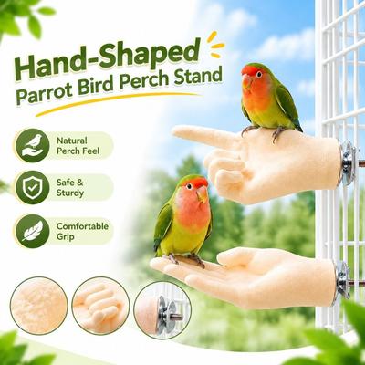 Percha para loro con forma de mano lavable, soporte de entrenamiento de desensibilización y paso a paso, juego interactivo