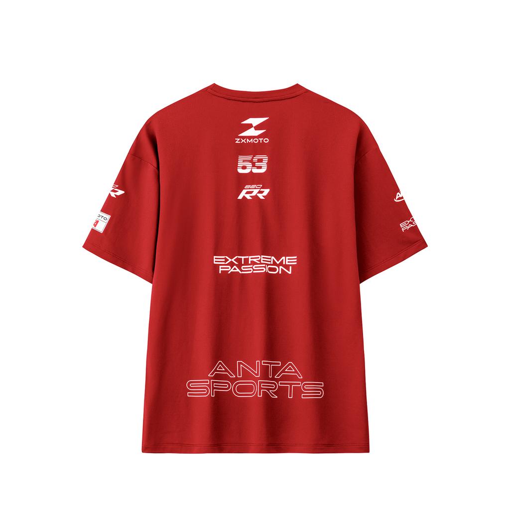 Anta × Zhang Xue Motorcycle Collaboration Series Moisture-Wicking Quick-Dry Short Sleeve T-Shirt Racing Style Casual Sports Top 97263820R-4
