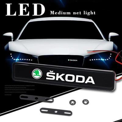 LED emblem odznak světelná dekorace přední mřížky pro Octavia 2 A7 Tour RS Fabia 1 Rapid Kodiaq Superb Kamiq Yeti Karoq
