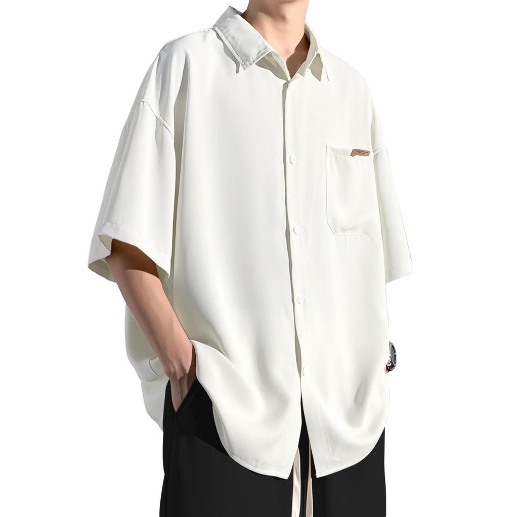 Metakey Short Plus Solid Summer Clothes Men's Shirt, 5/8 Sleeve, Sleeve, Sizes, Color, Quick-Drying, Soft, Lightweight,