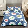 3D Print Dinosaur Paradise Quilt Cover Set For Kids, Blue And White Duvet Cover,Full Soft Bedding Set With Pillowcases,Cartoon