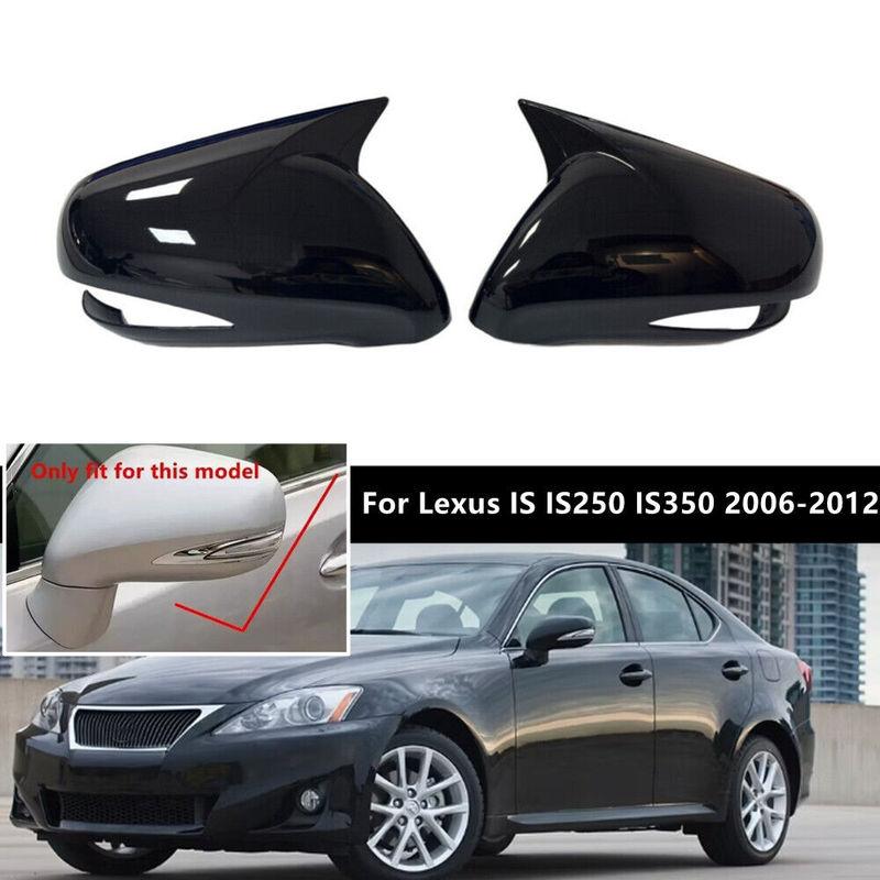 For LHD Lexus IS350 IS250 ES350 2008-2012 Car Sticker Rearview Side Mirror Cover Wing Cap Exterior Door Rear View Case Trim ABS